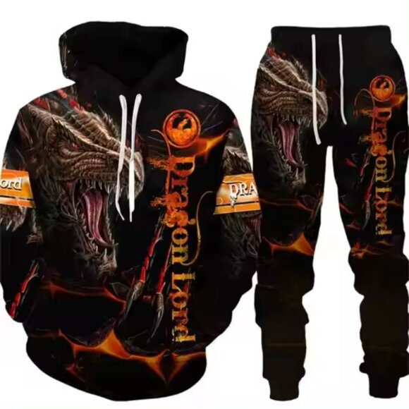 Dragon Lord Fire Animal 3D Printed Tracksuit 2 Pcs Size XXXL - Picture 1 of 1